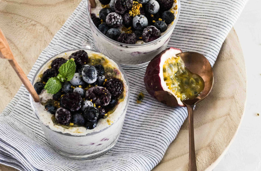 Dessert au pudding aux bleuets et au chia