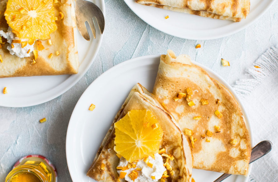 Crêpes à l’orange et au miel